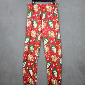 Elf OMG! Santa Christmas Pajamas Pants Men's Small Red Buddy‎ Hobbs Lounge Sleep